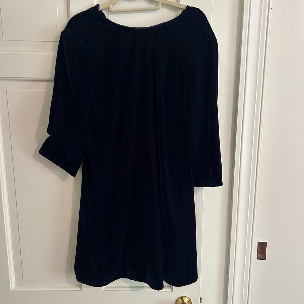 Elegant Navy Blue Velvet Dress
